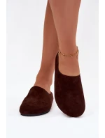 Dámské Pantofle Z Eko Zamszu Čokoládové Kalvess