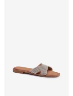 Dámské ploché stříbrné s kamínky Zinnia