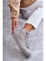 Dámské Tenisky Big Star Vysoké Zateplené Šedé GG274070 Dámské Tenisky Big Star Vysoké Zateplené Šedé GG274070