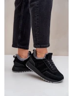 Semišové dámské tenisky s kožíškem a lesklým prvkem Big Star OO274580 Hi-Poly System černé Semišové dámské tenisky s kožíškem a lesklým prvkem Big Star OO274580 Hi-Poly System černé