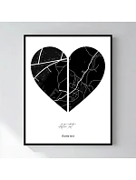 Personalizovaný magický fotoobraz v rámu - 40x50 - Dvě místa, jedno srdce Personalizovaný magický fotoobraz v rámu - 40x50 - Dvě místa, jedno srdce