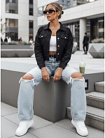 Dámská oversize džínová bunda MOLI černá FashionStreet TY4132