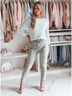 Dámské džínové kalhoty s květinovým vzorem PERLAON blue FashionStreet UY2477