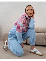 Sportovní souprava s květinovým motivem modrá (821148)