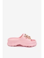 Pěnové Dámské Pantofle Se Zlatými Prstýnky Růžové Hortiana