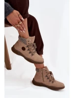 Vytápěné Kotníkové Traperky Dámské Béžové Zenaya Vytápěné Kotníkové Traperky Dámské Béžové Zenaya