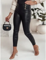 Dámské voskované kalhoty SKINLOVE s vysokým pasem černé FashionStreet UY2198