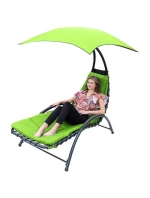 Lehátko se slunečníkem BERGAMO 200x125x180CM limetkově zelené