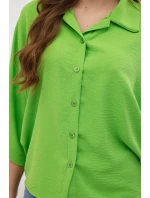 Oversized halenka se zapínáním na knoflíky jasně zelená Oversized halenka se zapínáním na knoflíky jasně zelená