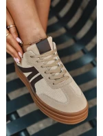 Sametové dámské tenisky na platformě Béžové Corynelle