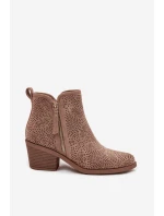 Dámské kovbojky na podpatku S.Барски HY52-538 béžové