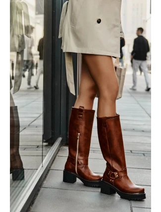 Dámské luxusní kožené kozačky 3432 Camel - Sweet Shoes Dámské luxusní kožené kozačky 3432 Camel - Sweet Shoes