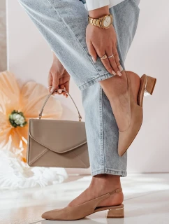 SLIMGIM khaki FashionStreet lodičky na podpatku ZY0864