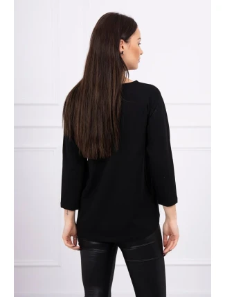 Halenka s 3D grafikou plameňáka černá Halenka s 3D grafikou plameňáka černá