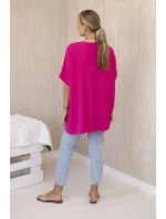 Oversized halenka s přívěskem fuchsie