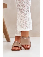 Kožené Pantofle Tmavě Béžové Lewski Shoes 3047