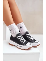 Nízké dámské tenisky na platformě černé Aradwin