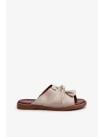 Dámské pantofle na plochém podpatku Béžová Nelvira