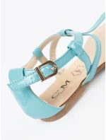 Výborné dámské modré  sandály bez podpatku