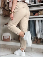 Dámské kalhoty chinos s páskem RELCIX light beige FashionStreet UY2585