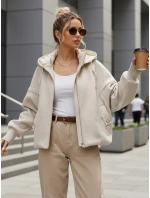 Dámská přechodná bunda s odepínací kapucí béžová FashionStreet TY5639