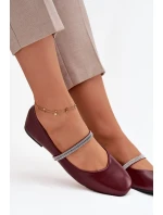 Dámské baleríny s lesklými pásky Ilirene – bordó