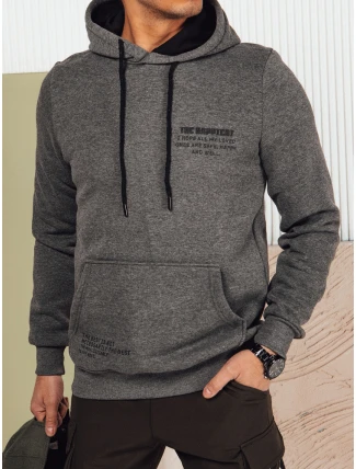 Pánská antracitová mikina s kapucí FashionStreet BX5694
