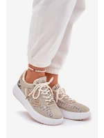 Dámské Sportovní Boty S Síťovinou A Hroty Béžové Ogalda