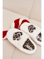 Kožešinové pantofle se srdci bílé Amandra