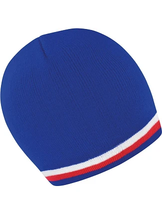 Result Headwear R 368X Pletená čepice s kontrastními pruhy 28.368X blue/white-red