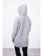 Mikina s kapucí a nášivkami šedá Mikina s kapucí a nášivkami šedá