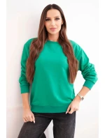 Dámská mikina s okrouhlým výstřihem basic z bavlny světle zelená