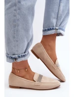 Dámské mokasíny s cirkony v béžové barvě Ralrika Dámské mokasíny s cirkony v béžové barvě Ralrika