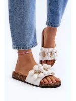 Dámské bílé sandály s ozdobami Bunlia