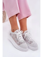Dámské Děrované Tenisky Na Platformě Bílé Aranelith