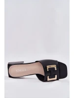 Elegantní Dámské Sandály Na Klínku Se Zlatým Detailem 62229 Černé Vinceza