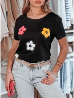 Dámské květinové tričko DAISYLA černá FashionStreet RY2744