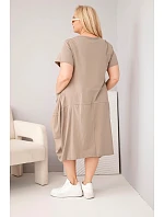 Dámské šaty Plus Size bavlněné s kapsami fango