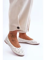 Dámské Prošívané Lesklé Baleríny Bílé Visionary Dámské Prošívané Lesklé Baleríny Bílé Visionary