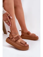 Dámské sandály na platformě se suchým zipem Camel Nitepira