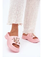 Pěnové Dámské Pantofle Se Zlatými Prstýnky Růžové Hortiana
