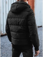 Pánská prošívaná zimní bunda s kapucí černá FashionStreet TX4948 Pánská prošívaná zimní bunda s kapucí černá FashionStreet TX4948