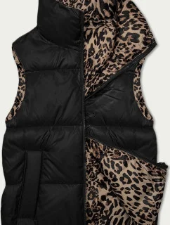 Černo-panteří oboustranná krátká vesta S'West (B8346-1)