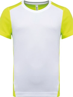 Kariban ProAct PA 4016 Dětské kontrastní sportovní tričko 20.4016 white/fluorescent yellow