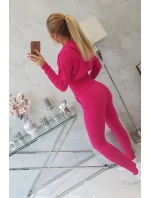 Komplet z szerokimi ściągaczami fuksja Komplet z szerokimi ściągaczami fuksja