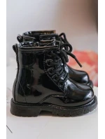 Dětské Boty Lakovane Se Zipem Černá Tibbie