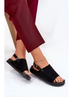 Dámské Sandály Z Eko Semiše Na Platformě Černé Migola