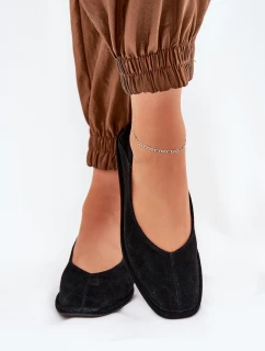 Zamšové dámské baleríny Big Star RR274080 Černé