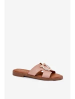 Dámské sandály na plochém podpatku s ozdobou Vinceza 17381 béžové Dámské sandály na plochém podpatku s ozdobou Vinceza 17381 béžové