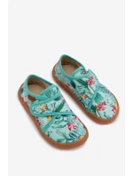 Dětské papuče na suchý zip Barefoot Květiny Listy Froddo G1700438-14 Mentolové Dětské papuče na suchý zip Barefoot Květiny Listy Froddo G1700438-14 Mentolové